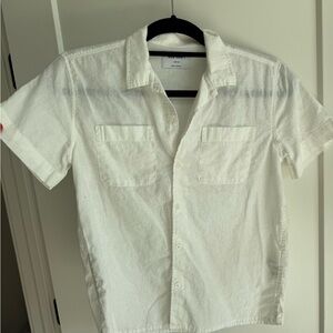 White Boy’s White Linen Button Down Shirt